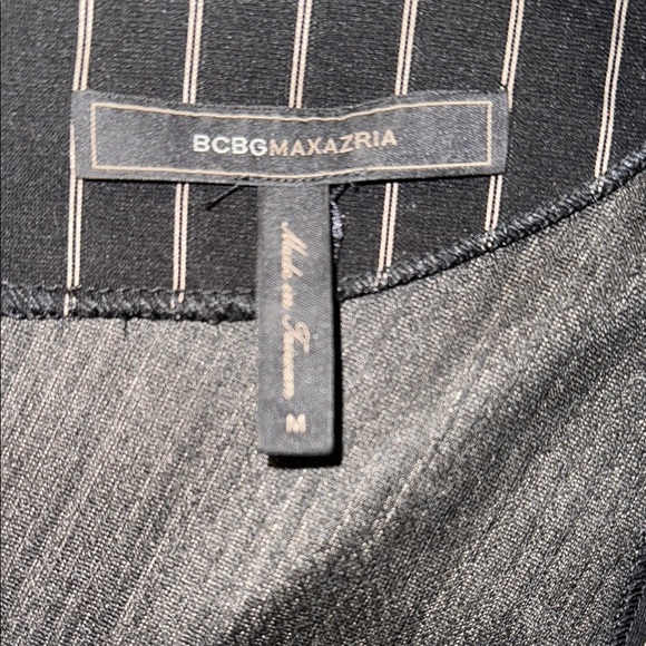 New Without Tags BCBGMaxAzria Black Pinstripe Wrap Dress Size M - Picture 2 of 8